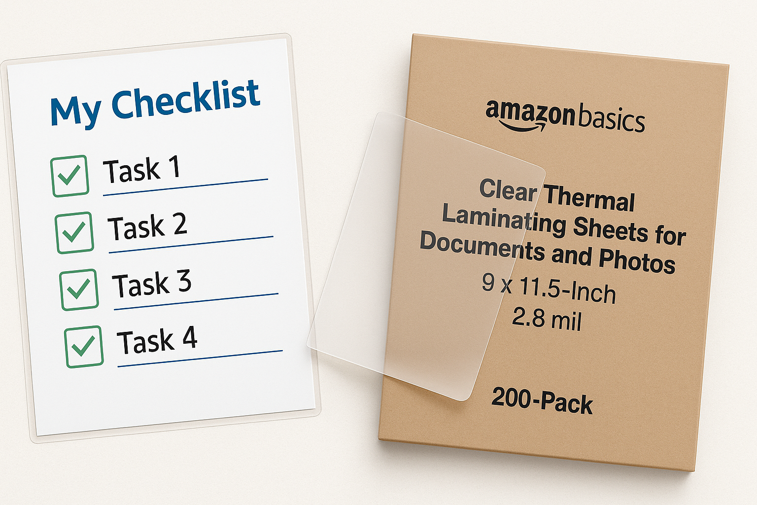 Amazon Basics Clear Thermal Laminating Sheets (9" x 11.5", 2.8 mil, 200-Pack) Review