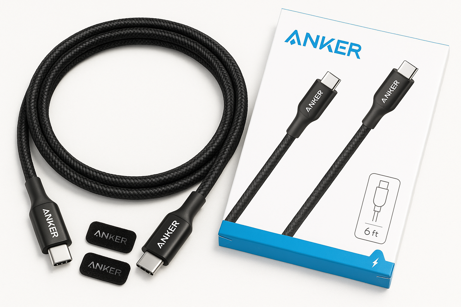 Anker USB C to USB C Cable (6 ft, 2-Pack, 60W): Durable Fast-Charging for Modern USB‑C Devices