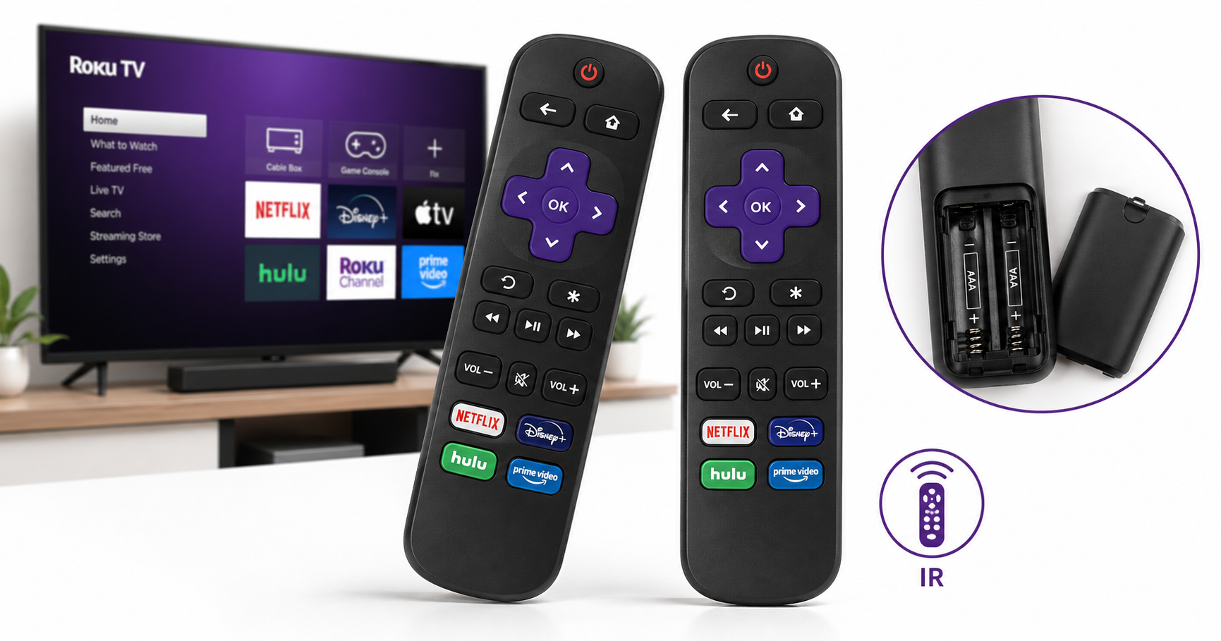 Pack of 2 Replacement Remotes for Roku TVs: Simple, No‑Frills Control for Popular Roku TV Brands