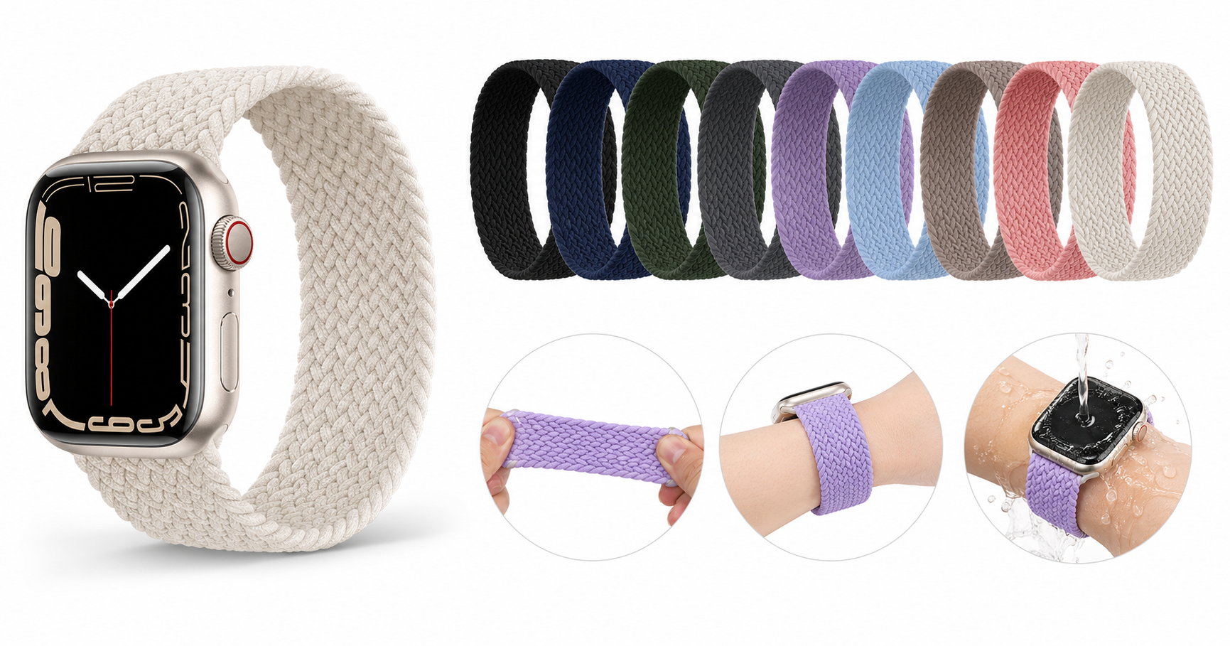 10-Pack Stretchy Solo Loop Bands for Apple Watch: Versatile, Comfortable Everyday Straps