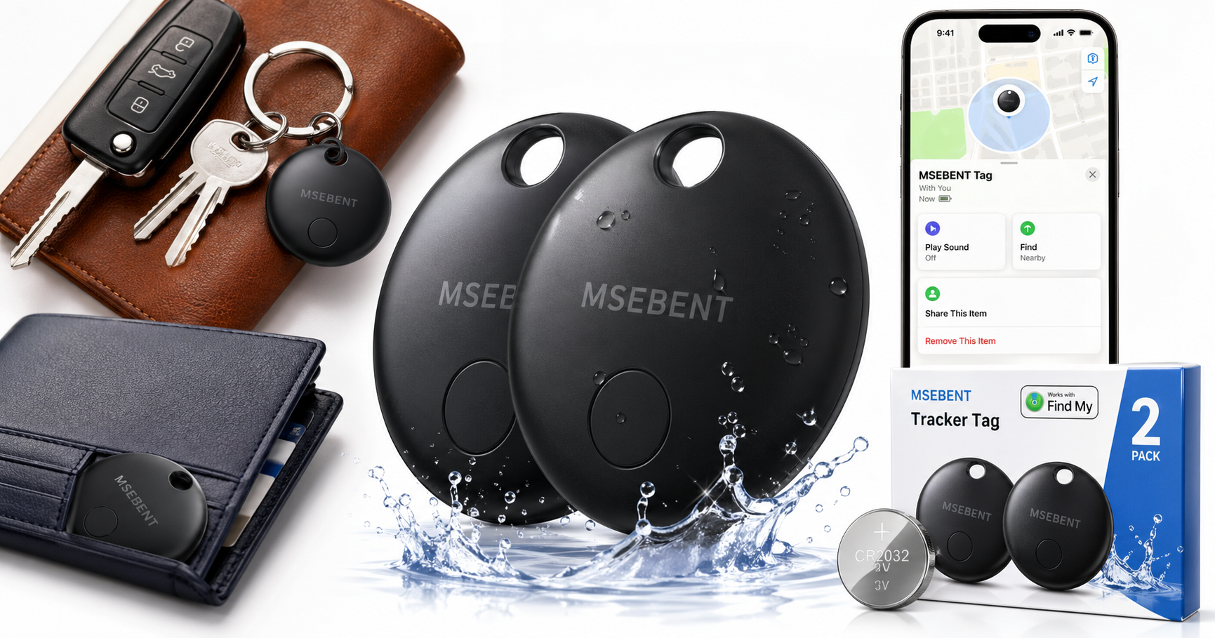 MSEBENT Tracker Tag (2‑Pack) Review: Affordable Apple Find My Trackers with IP67 Protection