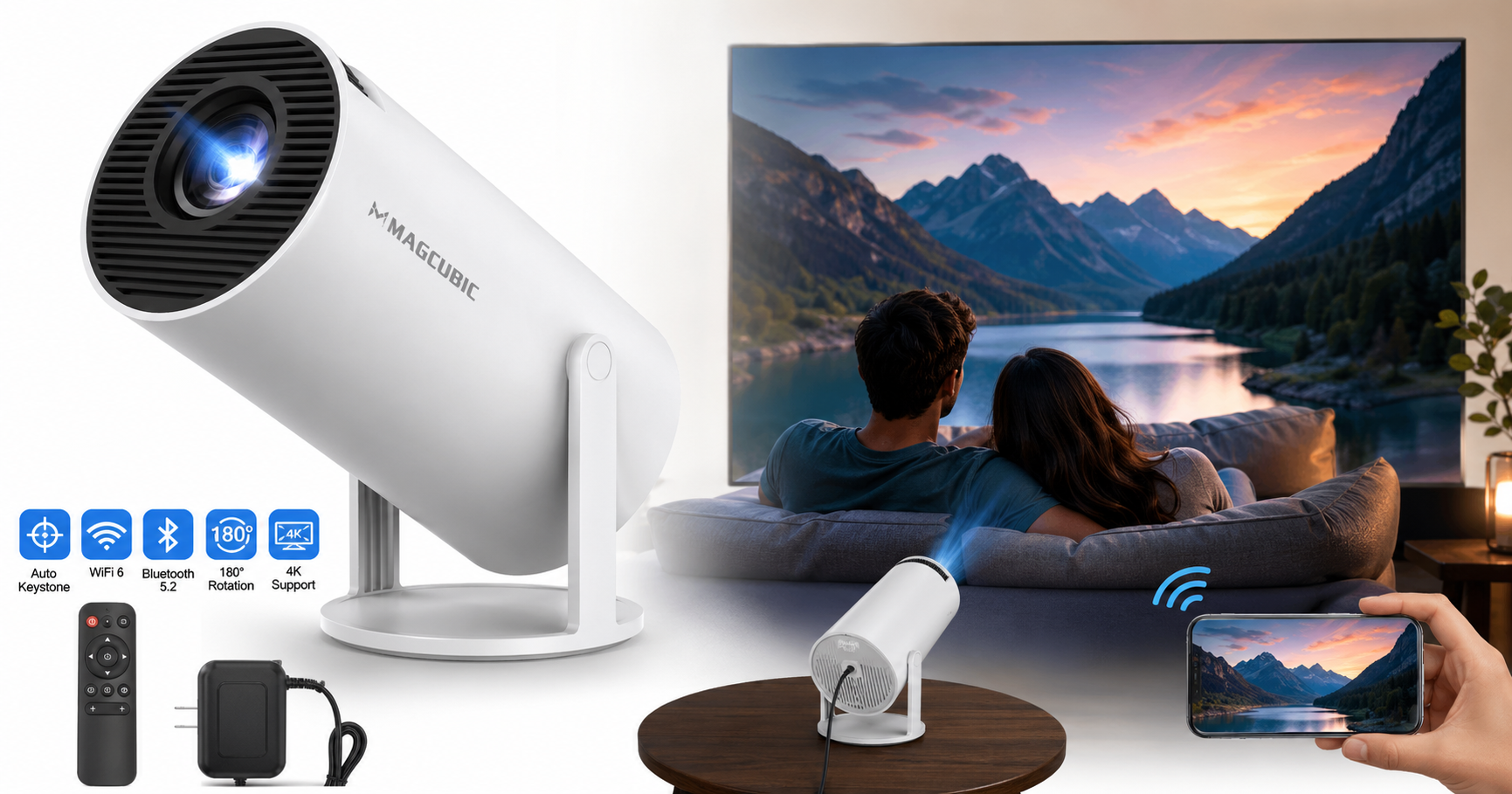 Magcubic HY300PRO Mini Projector Review: Compact 180° Smart Projector for Casual Big‑Screen Viewing