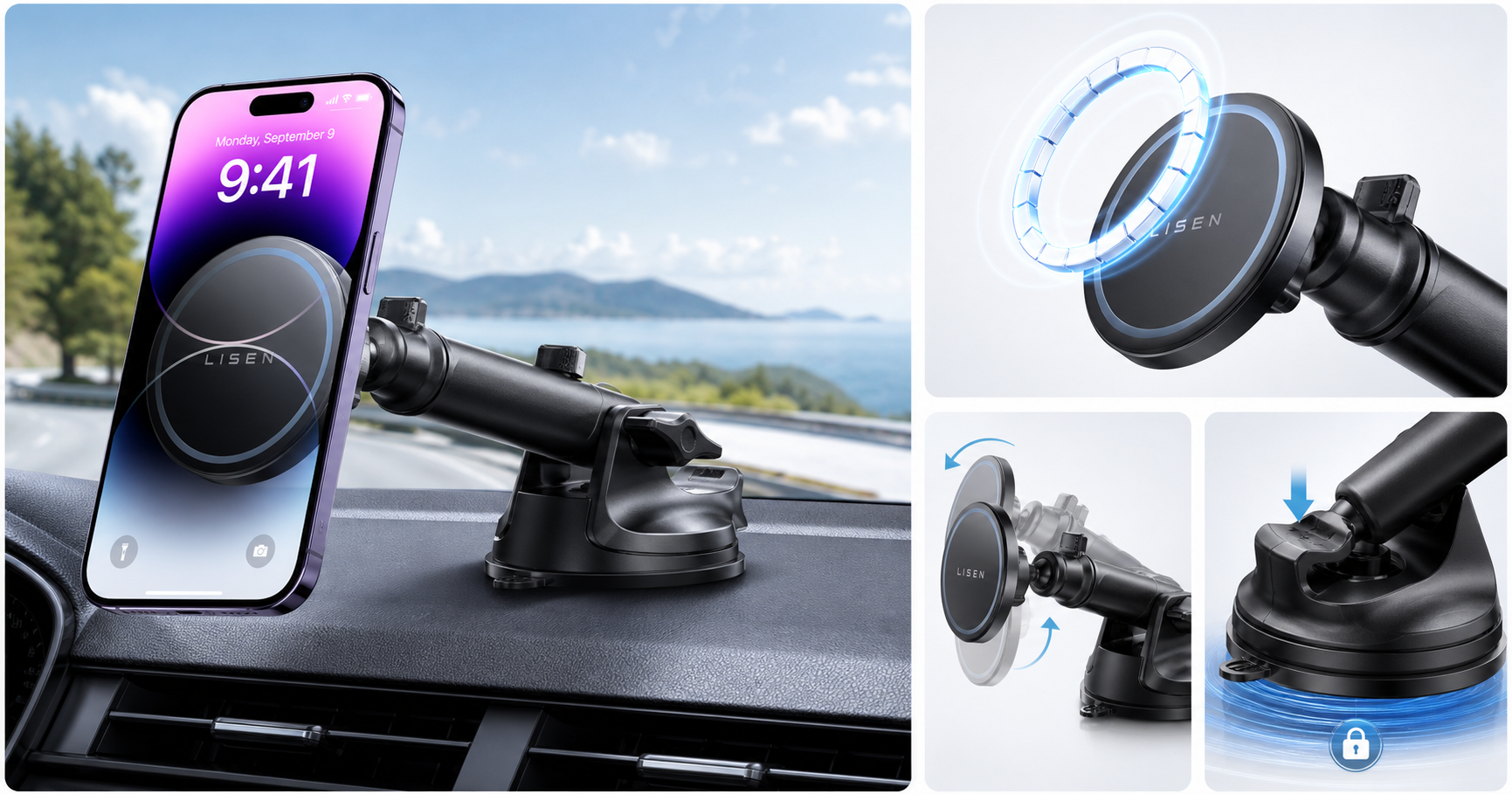 LISEN for MagSafe Car Mount Review: Strong Magnetic Grip with Flexible Mounting