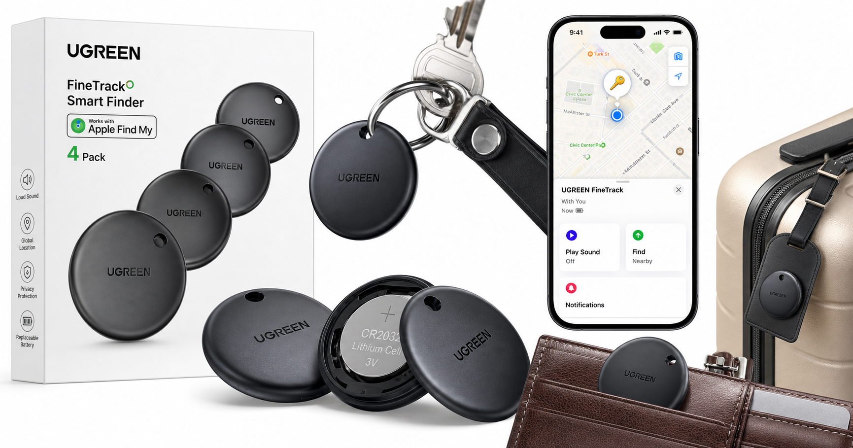 UGREEN FineTrack Air Tracker Tags (4‑Pack) Review: A Budget-Friendly Apple Find My Alternative