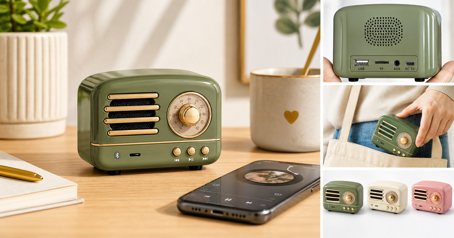 Dosmix Retro Bluetooth Speaker (Green) Review: Vintage Charm in a Pocket‑Size Package
