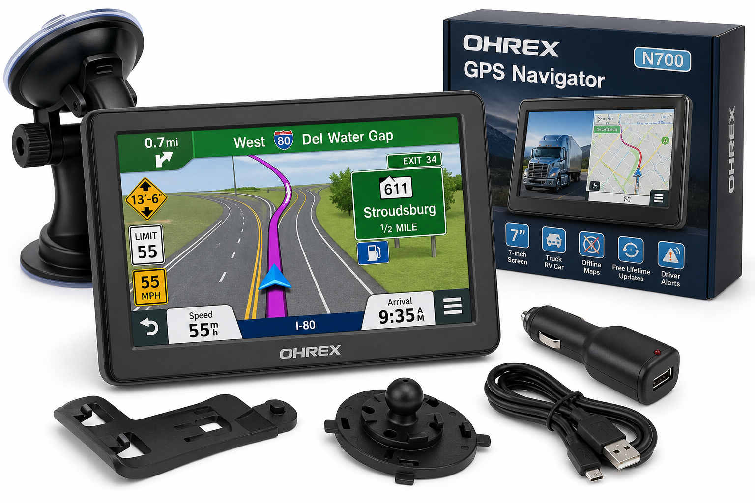 OHREX N700 GPS Navigator Review: Budget-Friendly Trucker GPS with Custom Routing and Lifetime Maps