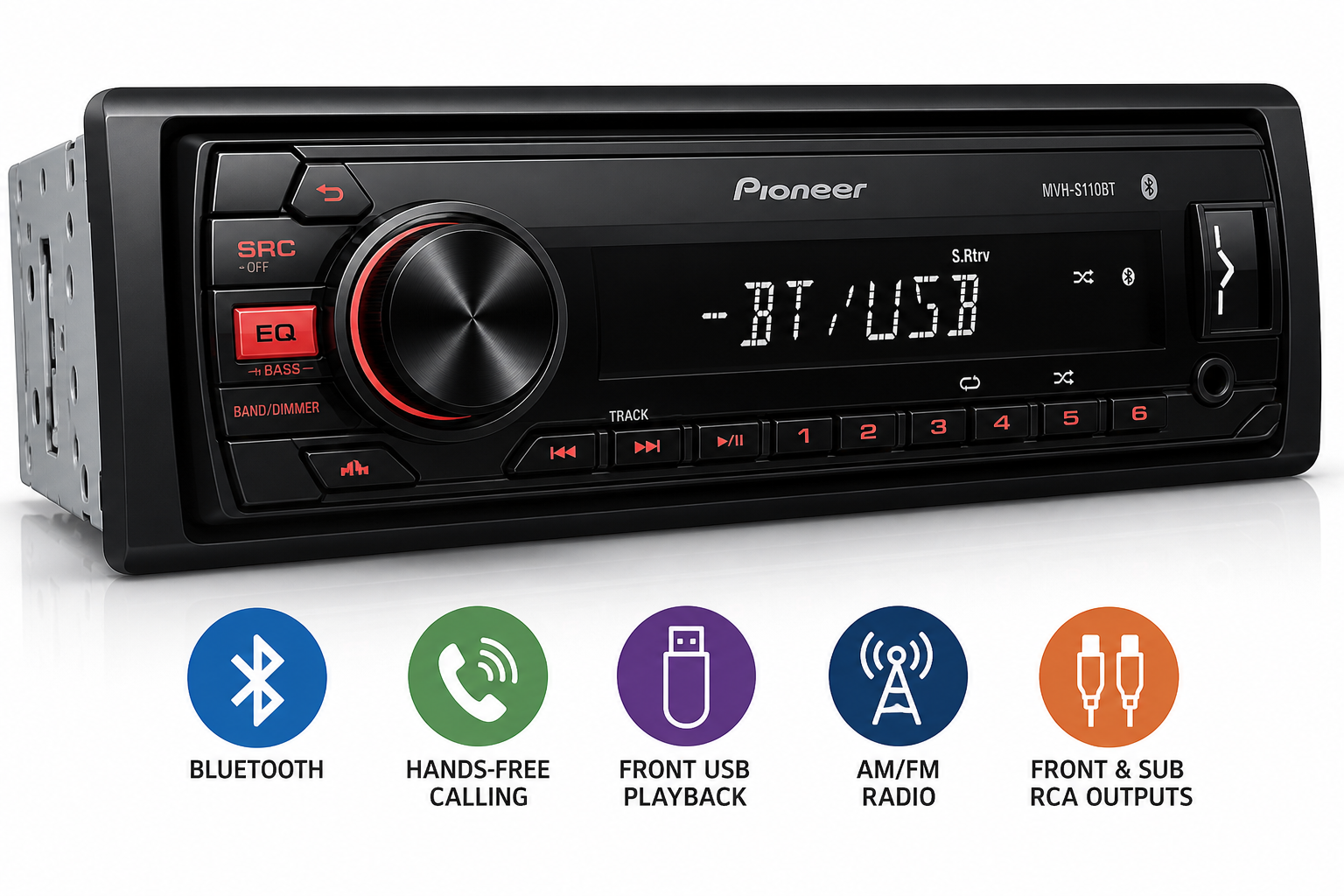 Pioneer MVH-S110BT Review: Simple, Bluetooth-Enabled 1‑DIN Car Stereo for Modern Streaming