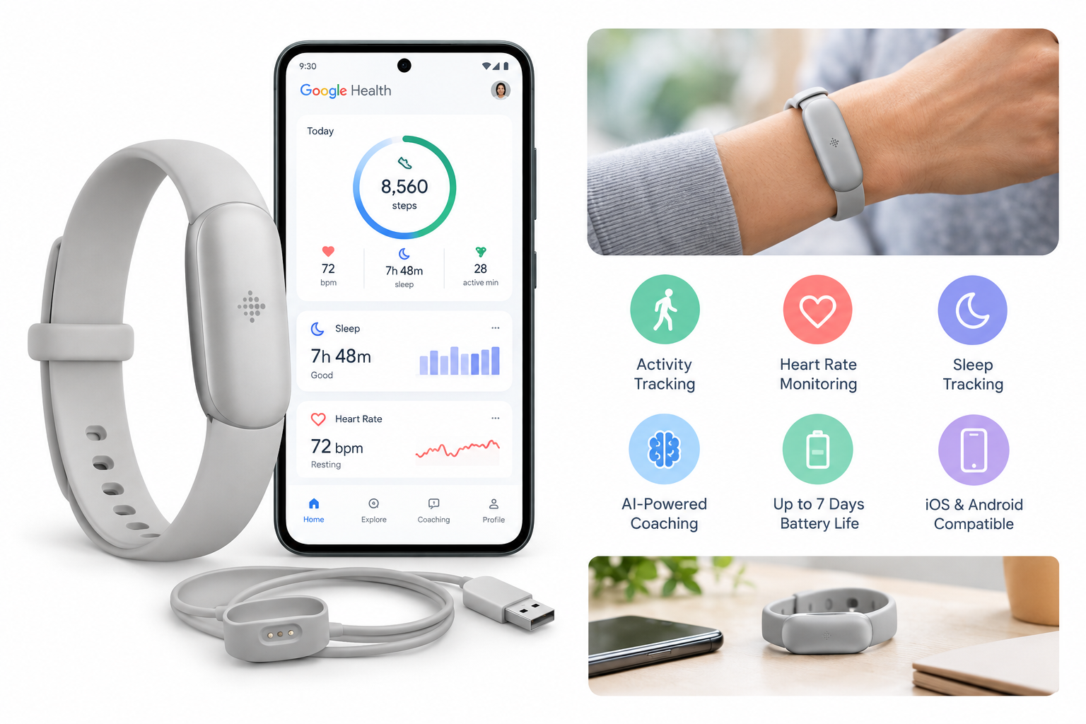 [Fitbit Google Air Screenless Activity Tracker Review](https://www.amazon.com/dp/B0GTMJ344C)